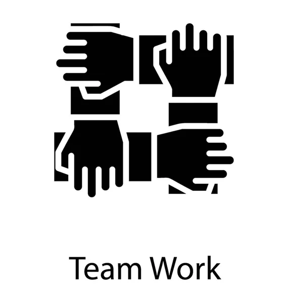 Hands Holding Each Other Making Square Teamwork Concept — Stock Vector