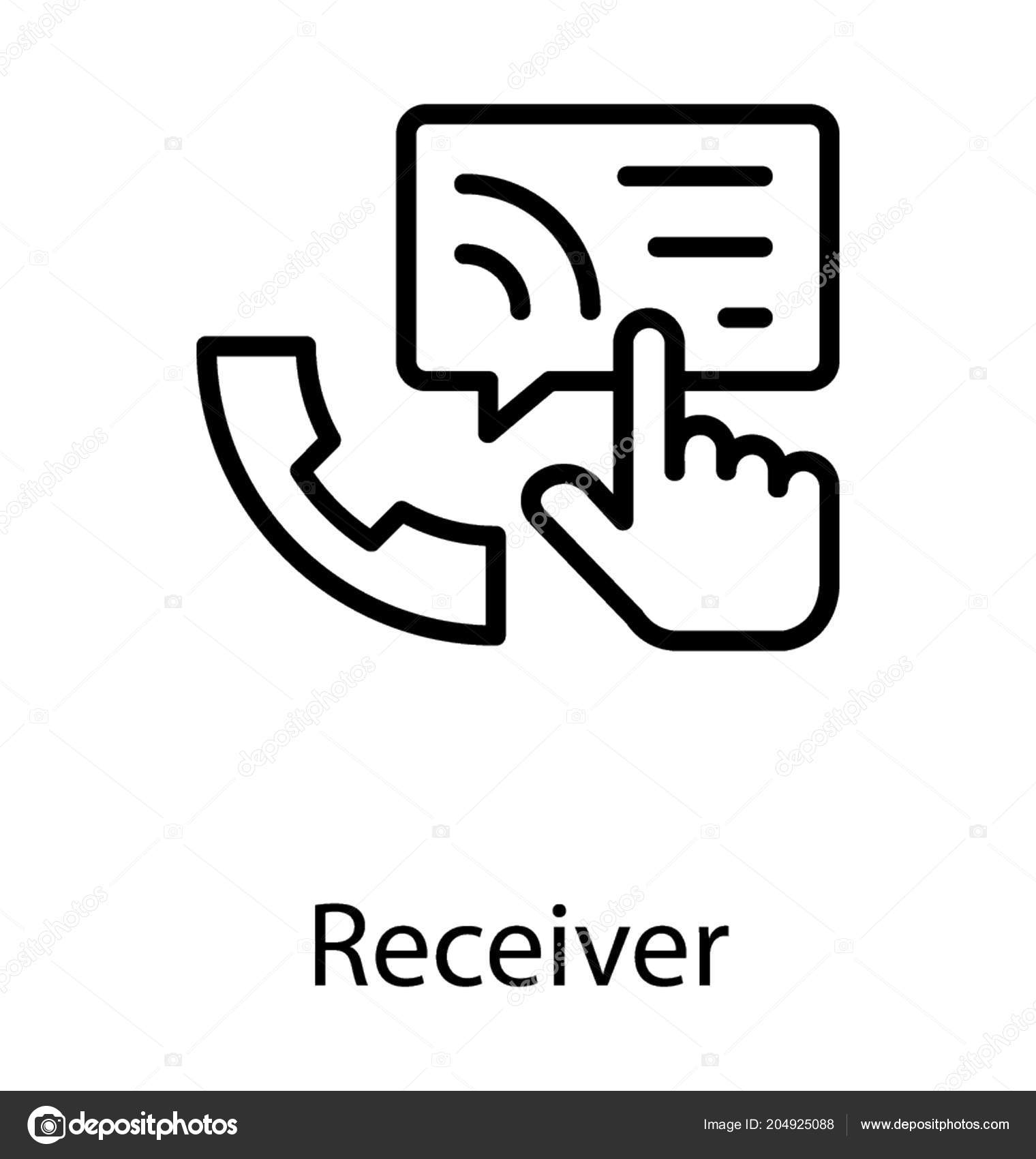 Human Finger Tapping Message Text Receiver Icon Receiver Stock Vector