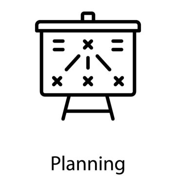 Presentation board with some mathematical symbols conceptualizing planning  clipart