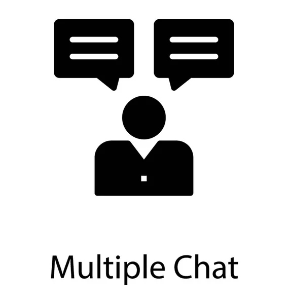 Einzelner Mensch Mit Doppelten Chat Icons Auf Dem Kopf Dies — Stockvektor