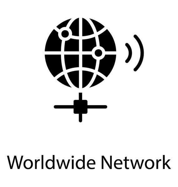 Globe Передает Некоторые Сигналы Дать Всемирной Концепции Сети — стоковый вектор
