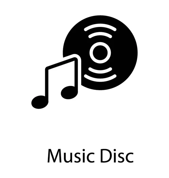 Dvd Con Símbolo Música Refiriéndose Icono Del Disco Música — Vector de stock