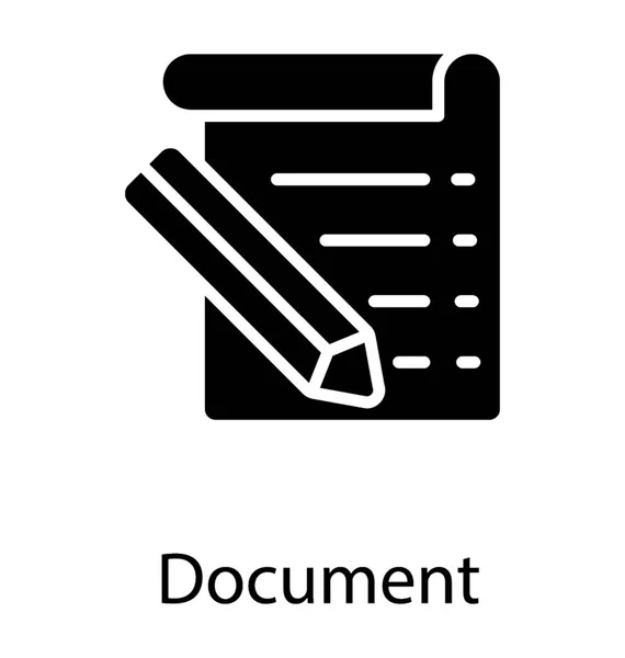 Borrador Con Texto Lápiz Icono Del Documento — Vector de stock