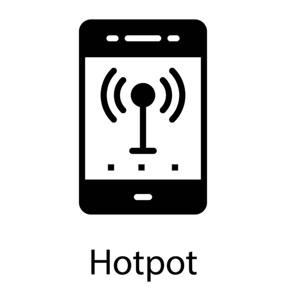 ホット アイコンに光を投げ信号と携帯電話の画面 — ストックベクタ