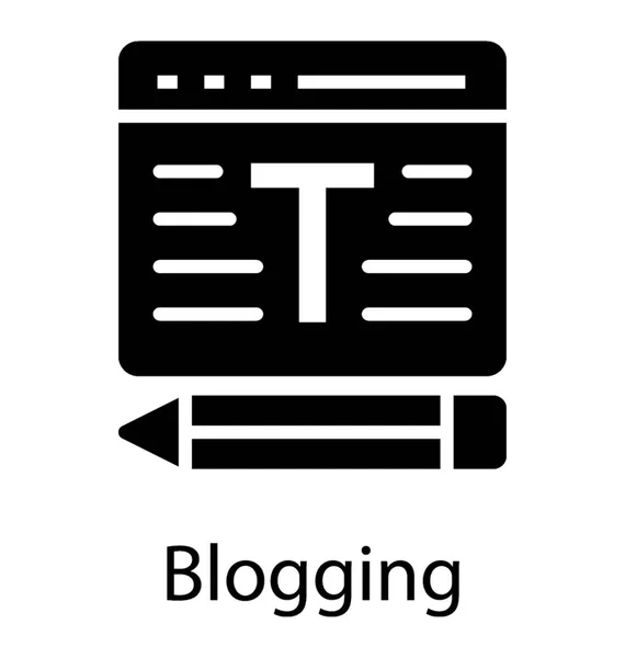 Diseño Del Sitio Web Con Lápiz Icono Para Bloguear — Vector de stock