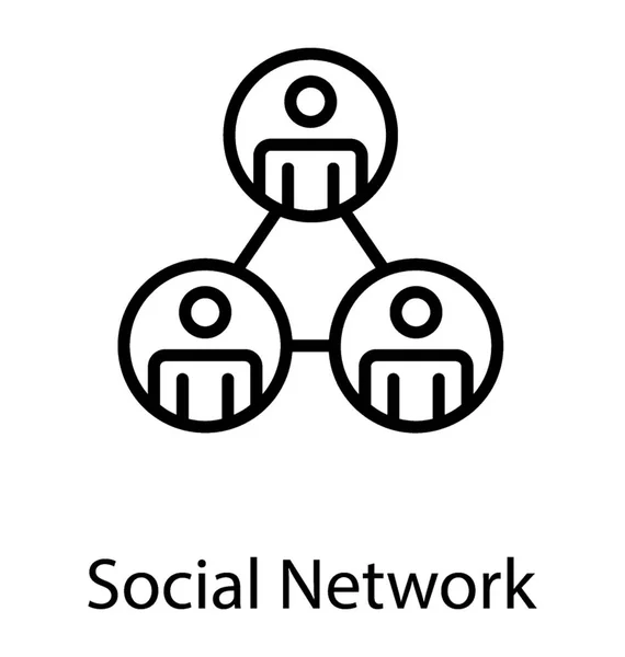 Человеческие Аватары Привязанные Друг Другу Создающие Иконку Социальной Сети — стоковый вектор
