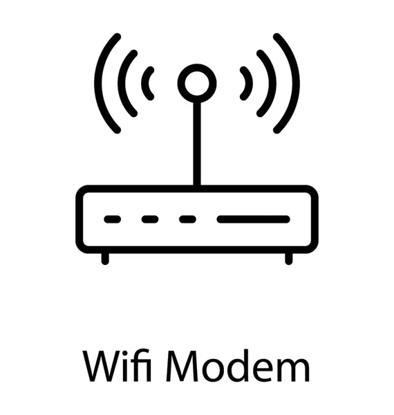 アンテナ エアコン Wifi モデム アイコンのいくつかの信号を投げるとデバイス — ストックベクタ
