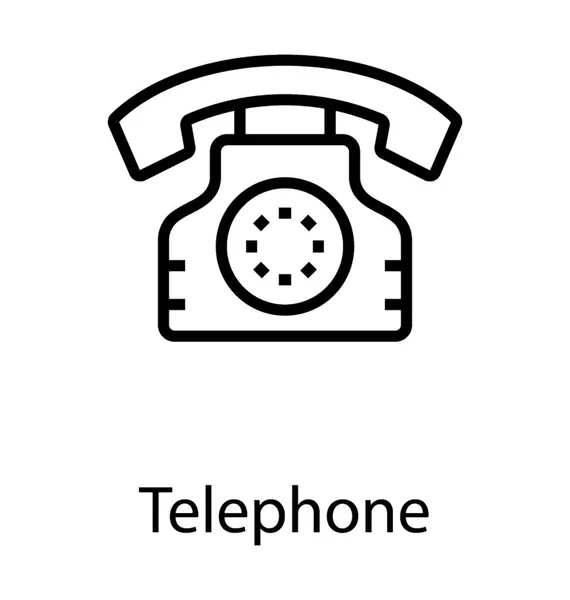 Винтажный Телефон Приемником Наборщиком Иконка Телефона — стоковый вектор