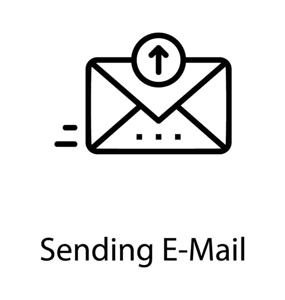Enveloppe Avec Flèche Pointant Vers Haut Est Concept Courriel Envoi — Image vectorielle