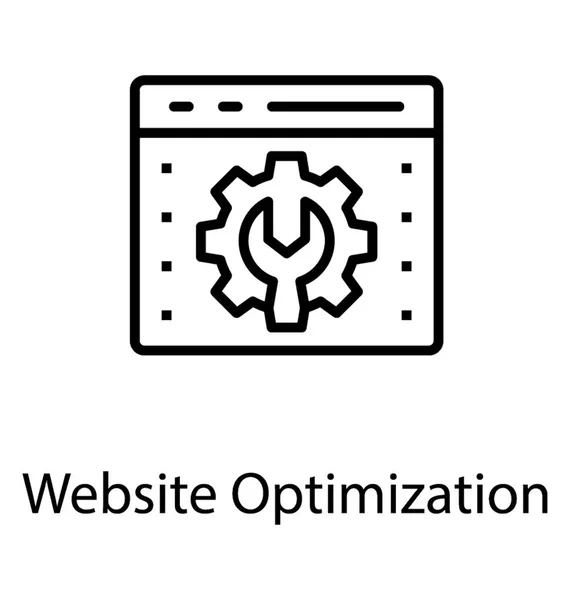 Página Site Com Engrenagem Chave Mostrando Otimização Site — Vetor de Stock