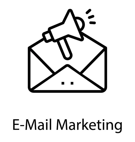 Sobres Con Megáfono Conceptualizando Email Marketing — Vector de stock