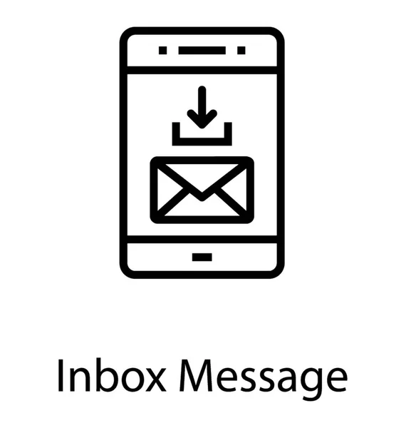 Message Avec Flèche Vers Bas Message Boîte Réception Mobile — Image vectorielle