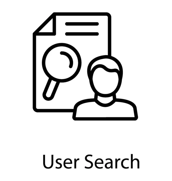 User Draft Magnifier Denoting User Search Icon — Stock Vector