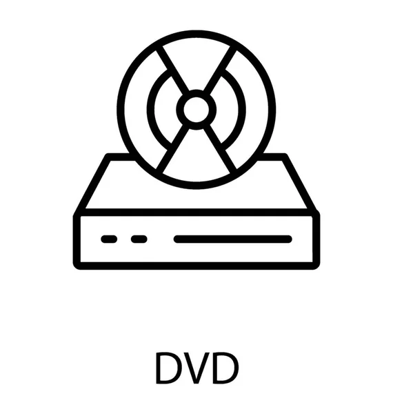 Dvd 保存在其上以显示 Dvd 图标的设备 — 图库矢量图片