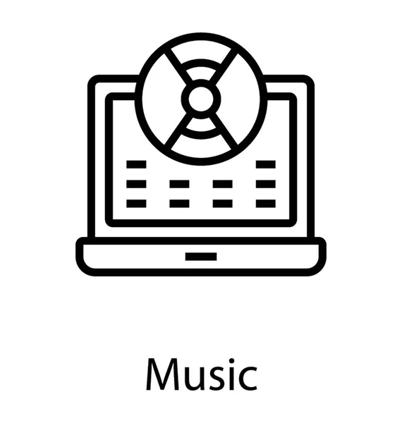 Laptop Val Dvd Jelölő Zene — Stock Vector