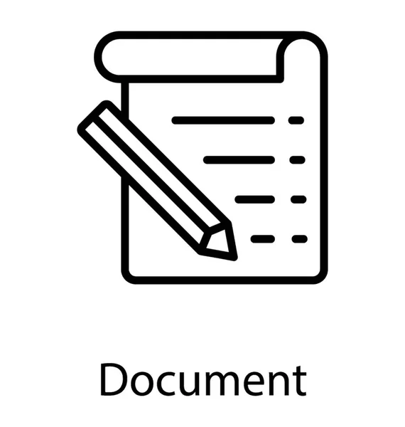 Borrador Con Texto Lápiz Icono Del Documento — Vector de stock