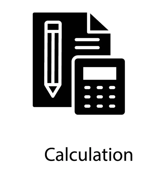 文書の計算を描いた鉛筆と電卓 — ストックベクタ