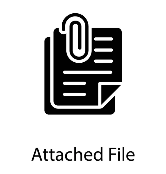 Бумага Прикреплена Скрепкой Изображающей Концепцию Прикрепленного Файла — стоковый вектор