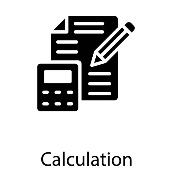 Une Calculatrice Avec Facture Crayon Représentant Calcul — Image vectorielle