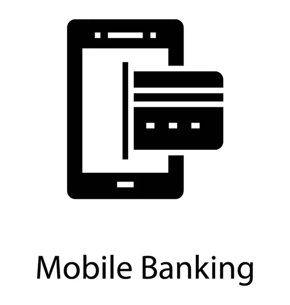 Smartphone Com Cartão Crédito Dentro Retratando Banco Móvel — Vetor de Stock