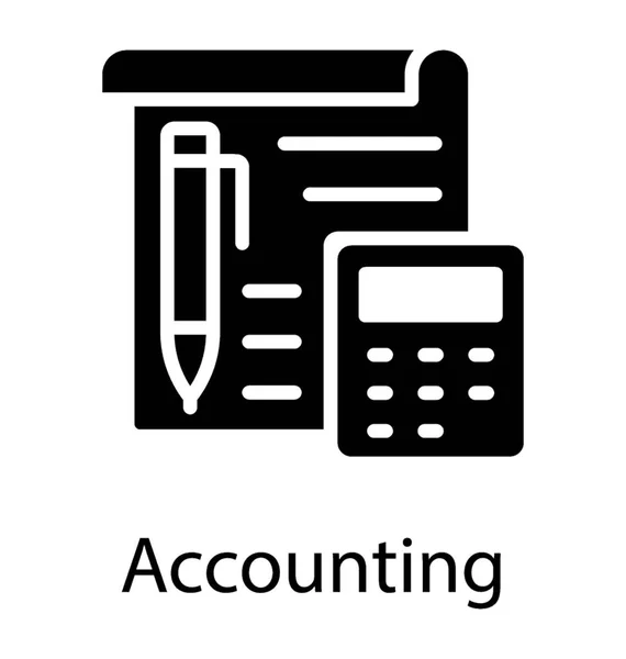 Calculator Pencil Bill Depicting Budget Accounting — Stock Vector