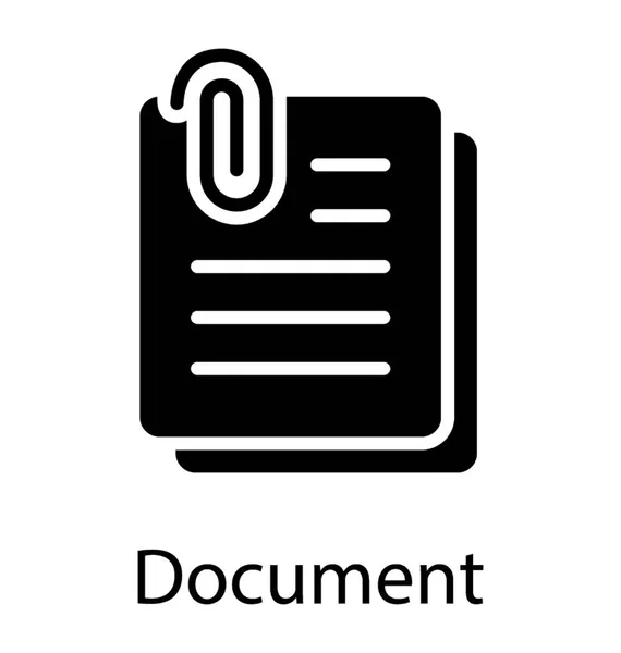 Papel Adjunto Con Clip Que Concepto Documentos — Vector de stock