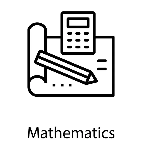 Obliczania Książki Kalkulatora Ołówek Charakteryzujące Matematyka — Wektor stockowy