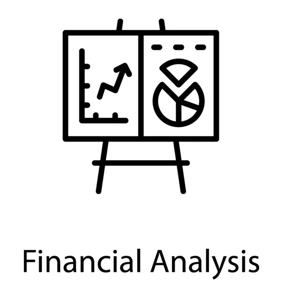 具有表示财务分析的饼图的展台板 — 图库矢量图片