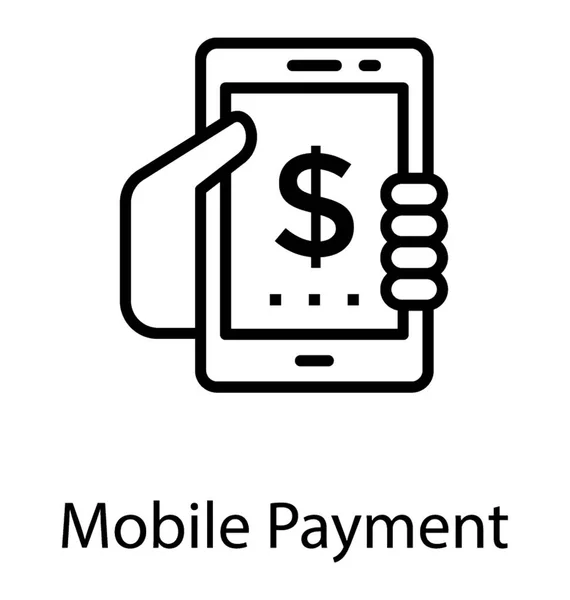 Uno Smartphone Con Simbolo Dollaro Raffigurante Pagamento Mobile — Vettoriale Stock