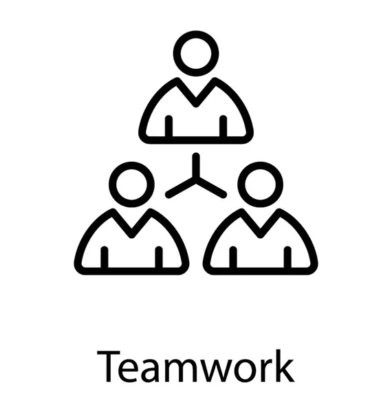 Group People Interlinked Teamwork — Stock Vector
