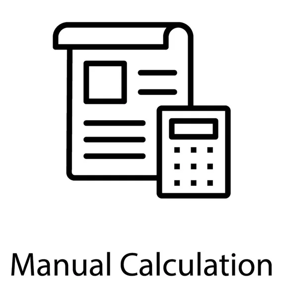 Una Calculadora Con Factura Papel Que Representa Cálculo Manual — Vector de stock