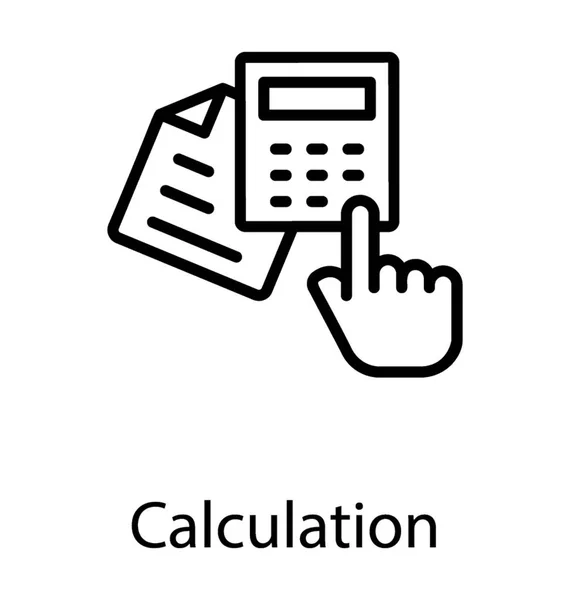Una Mano Que Tiene Calculadora Cuenta Aparte Que Caracteriza Cálculo — Vector de stock