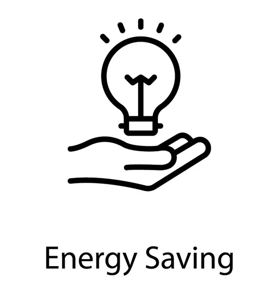 Eine Hand Mit Einer Glühbirne Die Energiespareffekte Darstellt — Stockvektor
