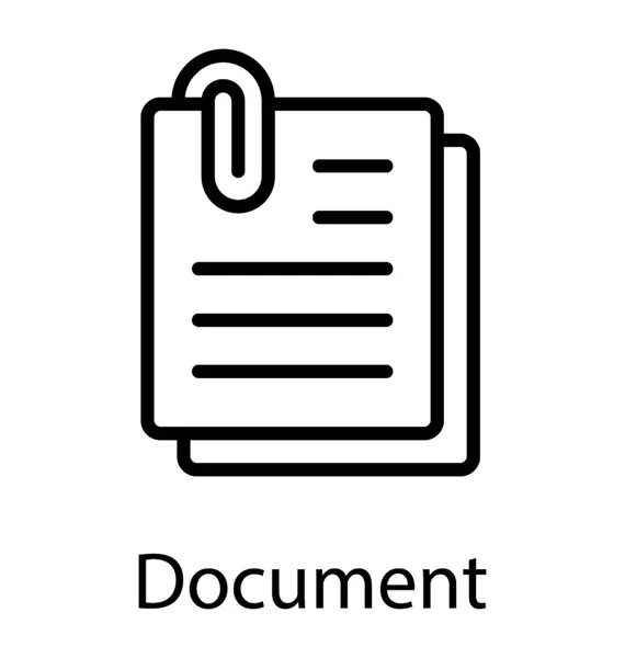 Papel Adjunto Con Clip Que Concepto Documentos — Vector de stock