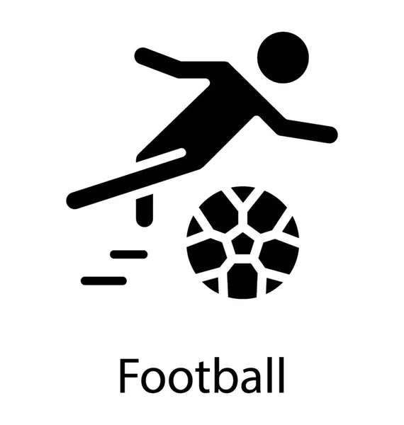 Ανθρώπινη Avatar Κλωτσώντας Μια Μπάλα Λαβή Ποδόσφαιρο Εικονίδιο — Διανυσματικό Αρχείο