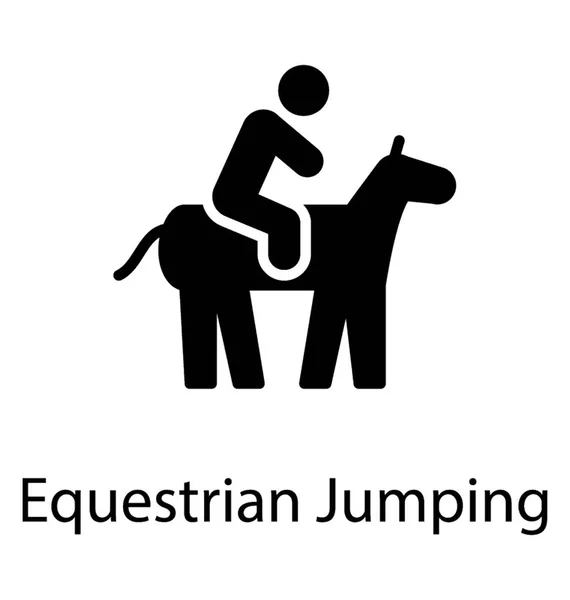 Human Avatar Horse Ready Make Equestrian Jumping Icon — Stock Vector