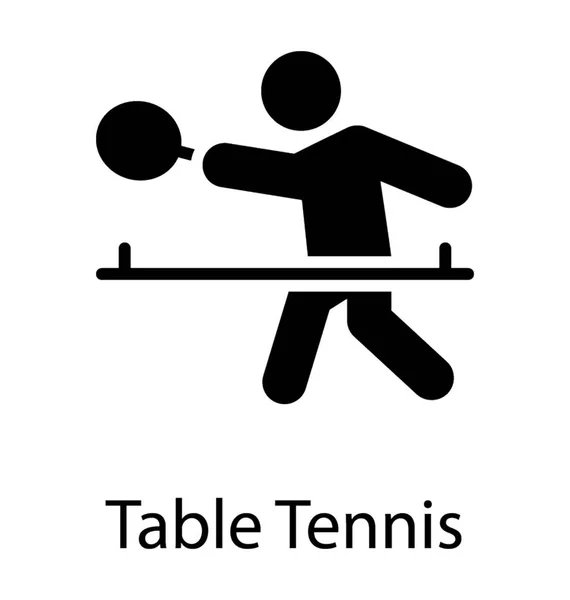 Raquette Maintien Humain Sur Table Pour Comprendre Icône Tennis Table — Image vectorielle