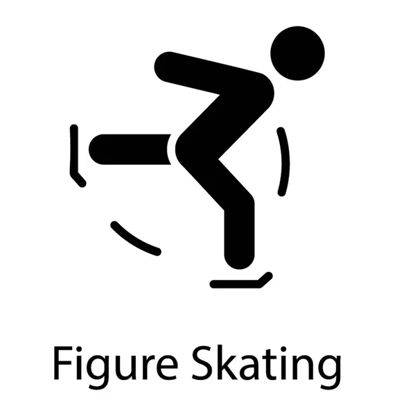 人的头像在冰鞋表示花样滑冰图的图标 — 图库矢量图片