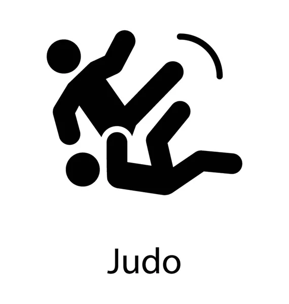 Uchopení Ikonu Pro Judo Kde Dva Judisté Provádění Bojové Umění — Stockový vektor