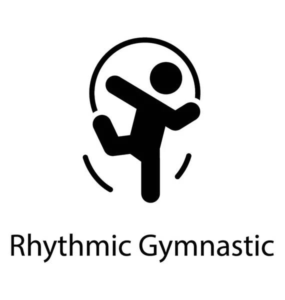 Švihadlo Pro Rytmickou Gymnastiku Ikonu Obrázek — Stockový vektor