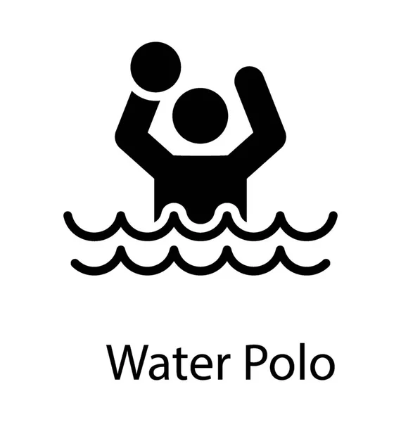 Humano Bola Agua Con Gesto Lanzar Prescripción Icono Del Waterpolo — Archivo Imágenes Vectoriales