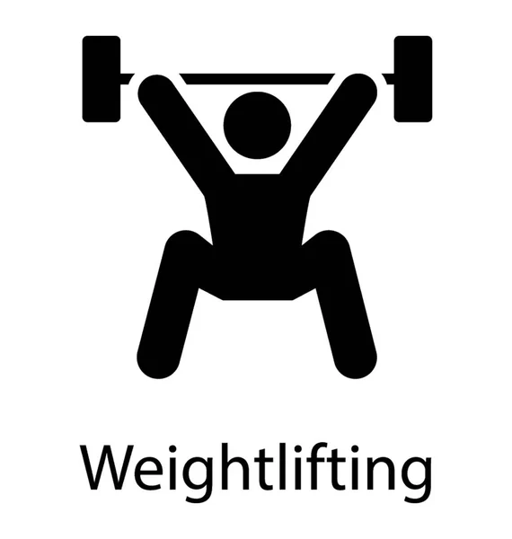 Human Avatar Heben Schwerer Gewichte Präsentiert Gewichtheben Konzept — Stockvektor
