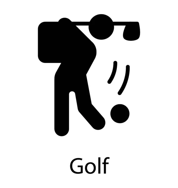 Figur Svänga Käppen Luften Åtgärd För Golf Swing Ikon — Stock vektor