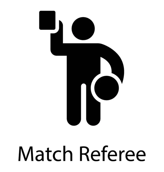 Juez Balonmano Con Mano Tarjeta Manos Referidas Icono Del Árbitro — Vector de stock