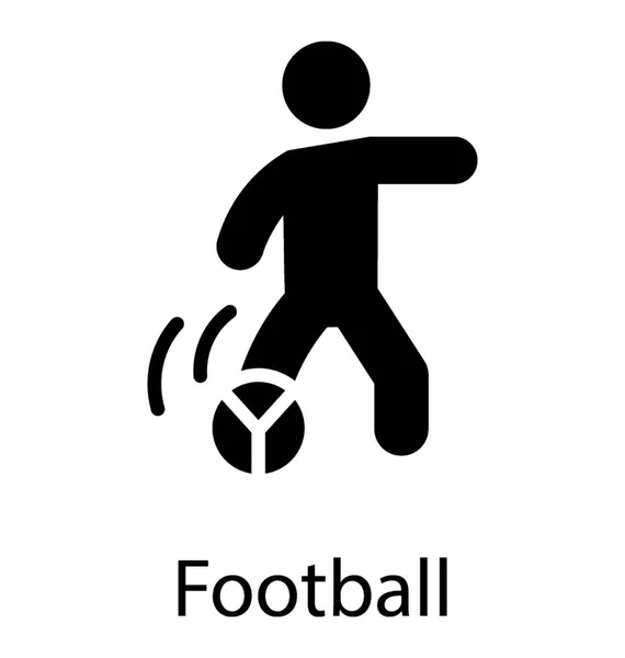 Figure Posing Ball Showing Icon Football — Stock Vector