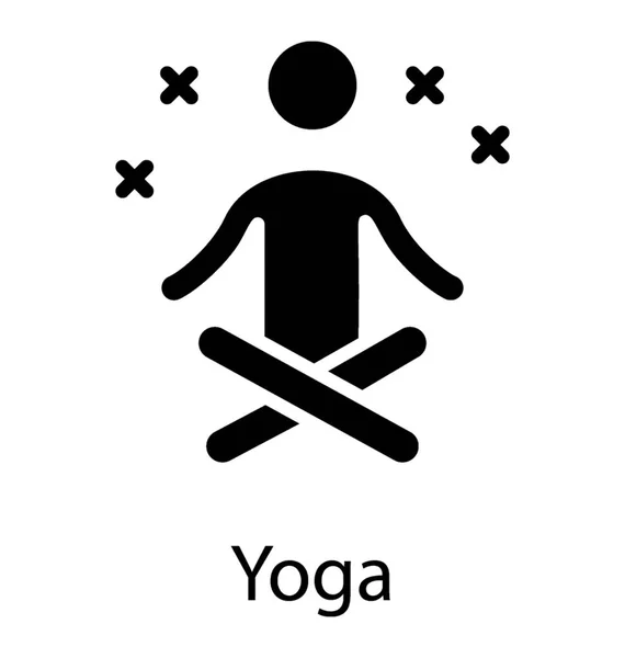 一个头像坐在腿交叉的概念 以表示瑜伽 — 图库矢量图片
