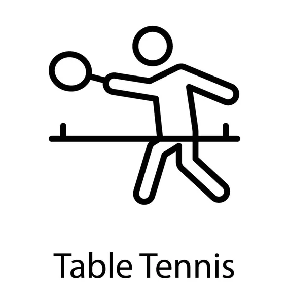 Raquette Maintien Humain Sur Table Pour Comprendre Icône Tennis Table — Image vectorielle