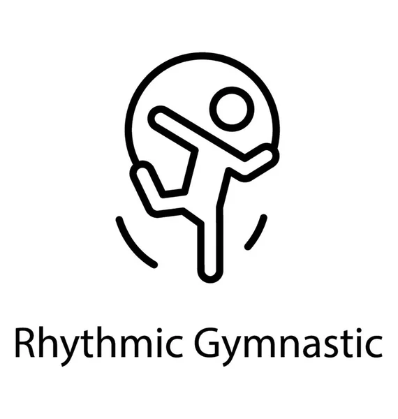 Räkna Ett Hopprep För Att Beteckna Rytmiska Gymnastiskt Ikonen — Stock vektor
