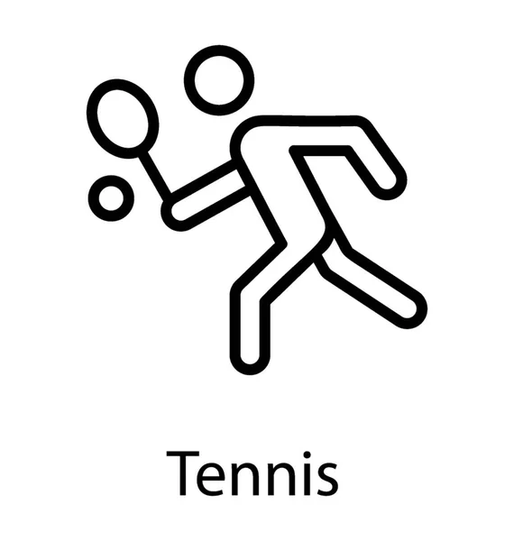 Avatar Humain Avec Raquette Balle Dans Action Service Désignant Tennis — Image vectorielle