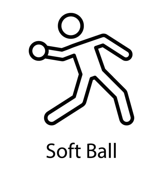 Bir Topu Atma Softball Için Simge Yapma Resim — Stok Vektör